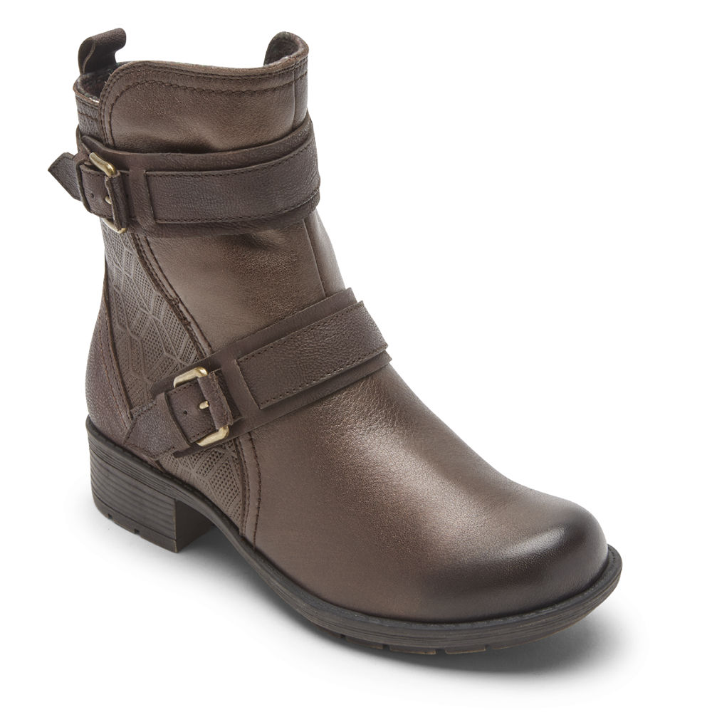 Botas Rockport Mulher Marrom Escuro - Cobb Hill Alessia Strap - 31497ZLQG